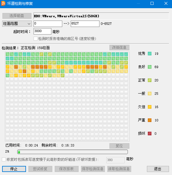 磁盘坏道检测中