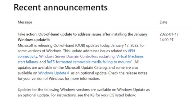 软本月更新出错误，win11/win10/ Server 等系统受到影响